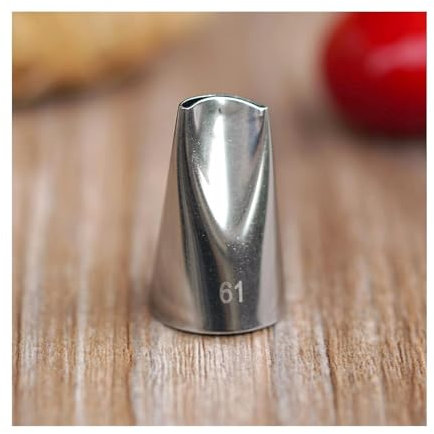 WxuuLTGJR Piping Tips Piping Tips #61 Cake Cream Decoration Tips Piping Nozzle Stainless Steel Pastry Nozzle Cake Small Size Cake Piping Nozzle Reusable