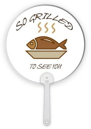 no/no Grill-Fischduft Happy Kunststoff rund Handventilator Dekorationen Handwerk