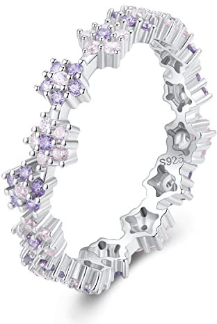 Bague fleur opale plaqué or rose bague opale rose zircone cubique bague pierre gemme pour femme