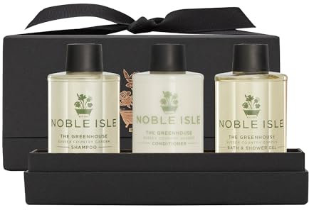 Noble Isle Gift Set | Luxury Greenhouse Trio (Shampoo,Conditioner & Bath & Shower Gel) Gift Set for Women & Men | Vegan Friendly, Real Perfume, Britain In A Bottle | Made in the UK - 3 x 75ml