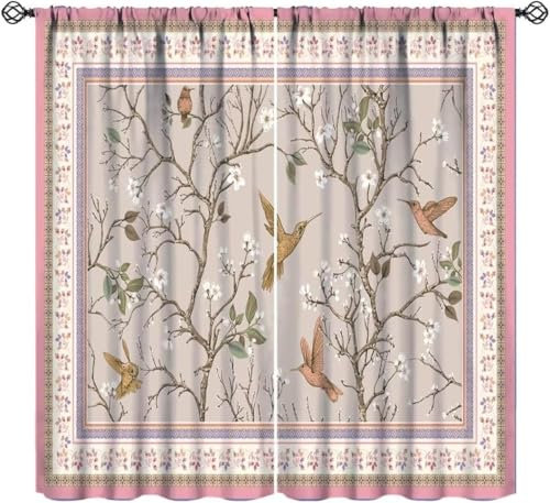 Boys Verdunkelungsvorhang-Set Für Schlafzimmer 3D-Druck Tiere Vögel Vorhänge Für Kinderzimmer Schiebegardine Blickdicht Für Dekoration Wohnzimmer Hotelbüro Esszimmer 300X280 cm (B + H)-573045302