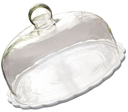 GRIRIW Tortenplatte Glas Abdeckhaube für Snacks Edle Desserthaube