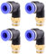 4 piezas 6mm 1/8 PT Racores neumáticos en codo de 90° con rosca macho Racores rápidos neumáticos para mangueras Push-in Conexión de aire comprimido Push-in