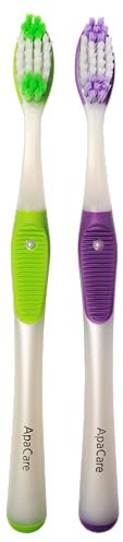 ApaCare Sensitive Handzahnbürste | 3D Micro Clean | 2 Zahnbürsten Stück in grün und lila | saubere Zähne und snaft zum Zahnfleisch | 2 Stück