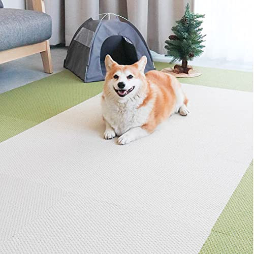 Selbstklebende TeppichfliesenTeppichfliesen, 50x50cm,Teppichfliesen abziehen und aufkleben,schalldichte Bodenmatte,einfaches Heimwerken,waschbar,nach Belieben zuschneiden,Haustiere,Büro 30 Stück(Beige