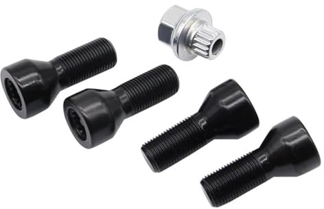 VAAKLM Compatibile con Mini per Countryman per R60 2010 2011 2012 2013 2014 2015 2016 4 Pz/Set M14 X 1.25 Bulloni di Bloccaggio Mozzo Ruota Lug Nut Vite con Chiave Bulloni Cerchio Ruota