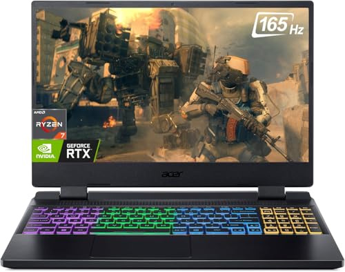 acer Nitro 5 15.6 QHD 165Hz Gaming Laptop, AMD Ryzen 7 6800H (8 Cores, Up to 4.7GHz), 32GB DDR5 RAM, 1TB SSD, NVIDIA GeForce RTX 3070 Ti 8GB, Wi-Fi 6E, BT, USB-C, HDMI 2.1, RGB Backlit KB, Win 11