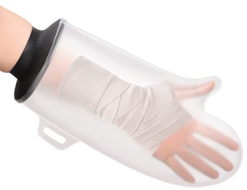 Apasiri Waterproof Cast Cover for Shower – Reusable Hand Cast Protector for Adults, Non-Latex Shower Cast Bag, Watertight Seal to Keep Casts, Wounds & Bandages Dry