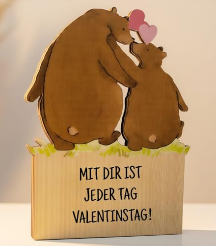 Generisch Valentinstag Holzkarte Geschenk für Ihn Sie, Ich liebe dich für Frauen Männer - Liebeskarte Karte mit Umschlag, Jahrestag Geburtstag Hochzeitstag Liebes Geschenk für Ehefrau Ehemann