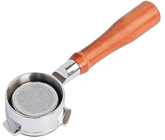 51-mm-Kaffee-Siebträger Ohne Boden Mit 2-Tassen-Filter, Kompatibel Mit DeLonghi EM450M Linea Classic Edelstahl-Siebträger Ohne Boden(Style 2)