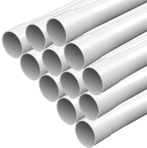 Tubo de instalación M20 con manguito de 24 m, tubos de polietileno con 50 abrazaderas de sujeción, tubo de cable rígido de PVC, tubo acodado, tubo de cable blanco (M25-12 m)