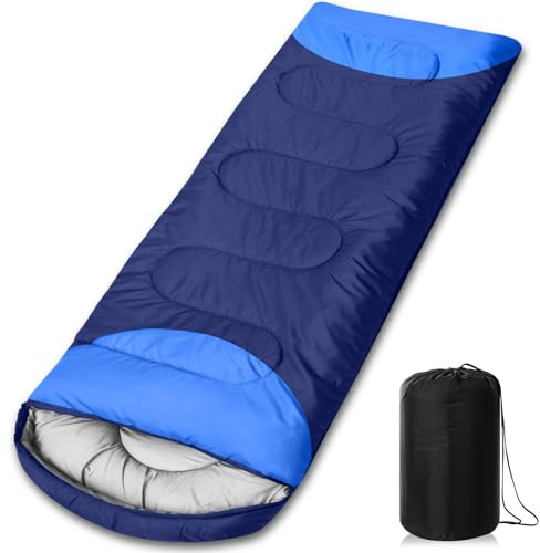NXPZ Sovsäck, 210x75cm 4 Säsonger Sovsäck, Lätt och Vattentät, med Bärbar Förvaringspåse, Passar för Vuxna och Barn, Lämplig för Camping, Vandring och Utomhusaktiviteter