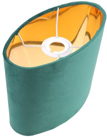 NUSITOU Lampenschirm Oval für Tischlampe aus Stoff Grün Langlebig E27 Kompatibel Schlichte Form für Raum und Schreibtischdeko