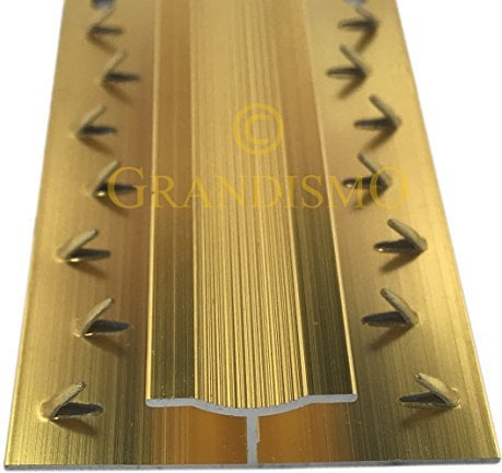 Grandismo® Dual Carpet to Carpet Strip Gripper/Trim - Metal Doorbar Threshold (Gold)