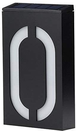 Lampada da parete a 6 LED a energia solare, per illuminazione della porta, con numero civico, impermeabile, 0