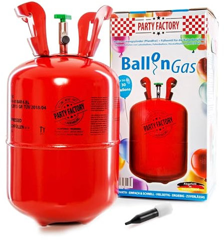 Trend-world Bouteille d'hélium Pur pour Air Swimmers, pour gonfler Environ 30 Ballons en Latex de 20 cm Helium pour Mariage fête Anniversaire soirée Adulte Enfant Kit hélium à Usage Unique bonbonne