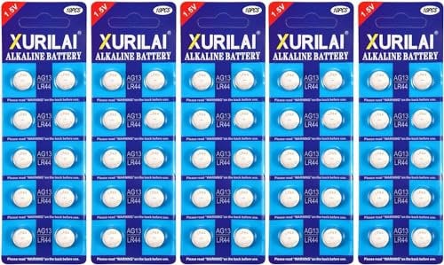 XURILAI LR44 AG13 alcalina 1.5 V batterie a bottone (50pezzi)