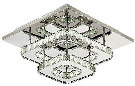 PETITES ECREVISSES Deckenleuchte aus Kristall, Metall, modern, LED, Spiegel, Edelstahl, Kronleuchter, Beleuchtung 24 W, für Wohnzimmer, Schlafzimmer, Flur, Weiß