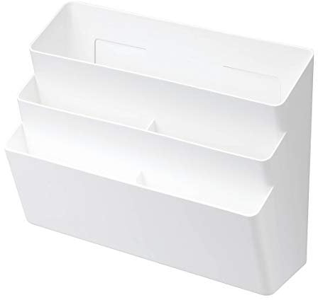 YAMAZAKI home 4443 Magnetischer Organizer zum Aufhängen an der Wand, Aufbewahrungskorb, Einheitsgröße, Weiß