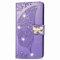 Reevermap iPhone 11 Case Glitter Cystal Flip PU Leather Phone Cover for iPhone 11, Shockproof Wallet Card Slots Butterfly Embossed Gems Bling Shiny Magnetic Clasp Kickstand, Light Purple