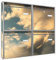 Briefkastenanlage 4 Fach | Postkästen 72x64x10cm groß | verzinkter Stahl schwarz DIN A4 Motiv Wolken 6 | Briefkasten Set 4 Briefkästen Namensschild, 2 Schlüssel, Montagematerial
