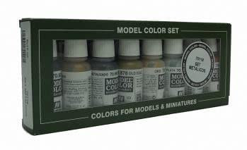 Vallejo Acrylicos VJP70118 Model Paint Set Metallic Color - Pack of 8