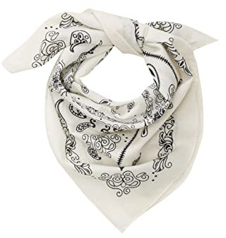 TOM TAILOR Denim Damen Bandana Tuch mit Paisley Muster 1033074, 30202 - White Blue Bandana Print, ONESIZE