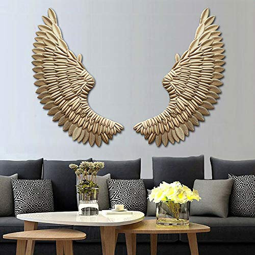 Engelsflügel Wanddeko, Vintage Wandschmuck Angel Wings Wandhänger Wandskulpture Flügek Deko 38x100cm Eisen Dekor Statue für Nursery Schlafzimmer