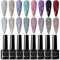 SUPWEE 8 Colours Reflective Gel Nail Polish Set Glitter Holographic Nail Polish Shiny Disco Gel Polish Soak Off UV Manicure Kit for Profession and Starter DIY at Home