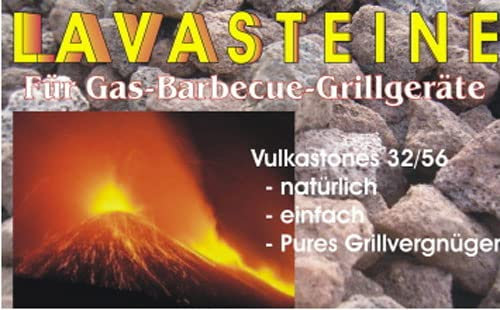 25 Liter Grill Lava ungewaschen Steine 32-56 mm Elektorgill Lavastein