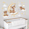 wondever Wandtattoo Reh und Hase Bär Wandaufkleber Mond und Sterne Wolken Wandsticker Wanddeko für Kinderzimmer Babyzimmer Mädchenzimmer