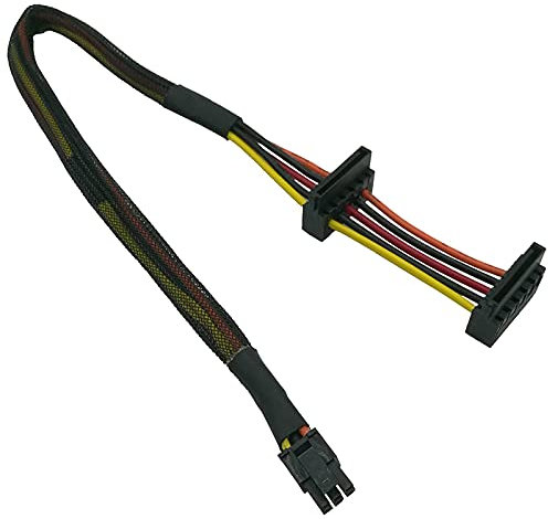 Cable de alimentación HDD SATA Adaptador SATA de ángulo recto 15 X2 a Mini 6 ATX para 3653 Serie 3650 Compatible