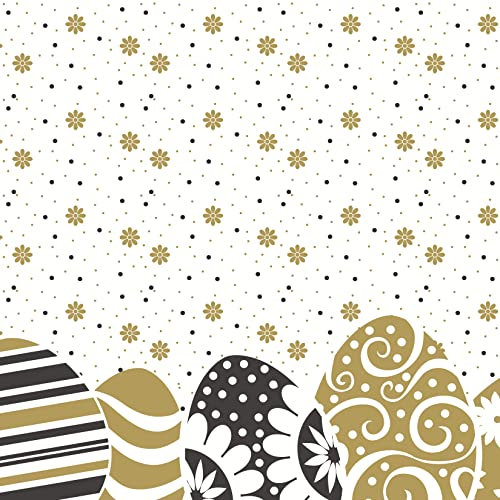 20 Servietten Ostereier schwarz gold Ostern Ornamente 24x24 cm
