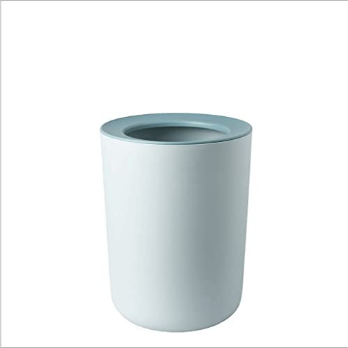 XOUVY Indoor bins Lidless Household Trash Can with Pressure Ring, Plastic Tub Shaped Trash Can, 3.1 Gallon Capacity for Kitchen Bedroom Bathroom