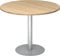 bümö Besprechungstisch, Esstisch klein, Tisch rund 100 cm - Kleiner Esstisch Eiche, Rundtisch Esstisch 2 Personen mit Holz-Platte, Säule aus Metall in Silber, Konferenztisch, Bistrotisch