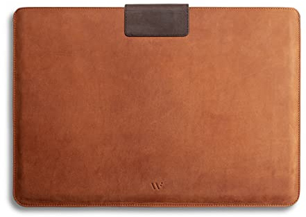WIIUKA Hülle für MacBook Air 13 (2022), Leder aus Deutschland, Lederhülle extra Dünn, Premium Tasche, Laptop Schutzhülle, Sleeve Vintage Braun