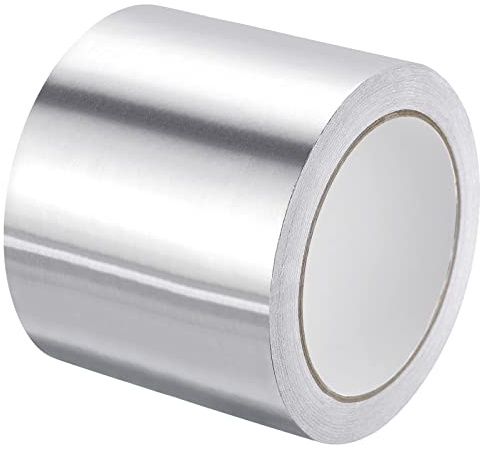 QUARKZMAN Aluminium Klebeband 80mm x 20m Hitzebeständiges Klebeband (3.5 mil) Aluminium Folienband für HVAC Reparieren von Metalloberflächen Silber