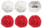Carnavalife Flor Flamenca Clavel Chulapa Accesorios Flamenca Niña Flores Para el Pelo Flamenca Mujer para Feria de Abril Flamenco Sevillana Chulapa y Baile (PACK 6 CLAVEL, ROJO BLANCO PINZA)
