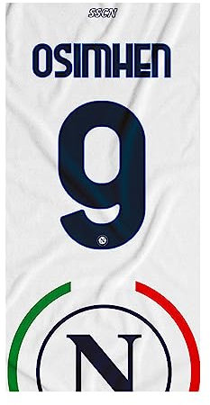 SSC NAPOLI Strandtuch Osimhen Unisex Erwachsene, Weiß