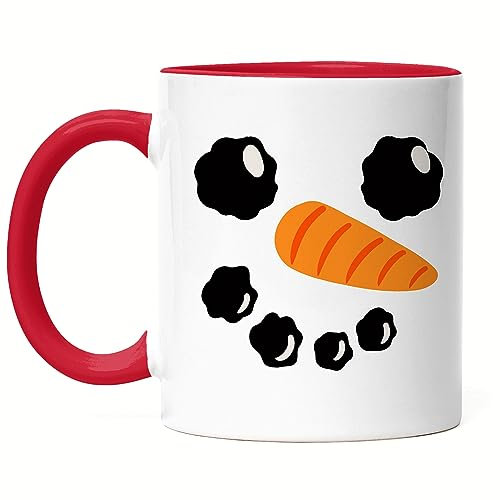 Hey!Print Schneemann Tasse Rot Karotte Winter Winterzeit Dezember Kälte Weihnachten Advent Snow