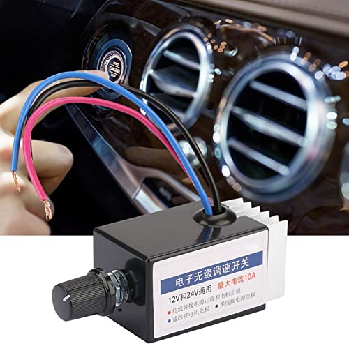 Contrôleur de Vitesse de Moteur à Courant Continu, Commutateur Universel de Contrôleur de Vitesse de Moteur à Courant Continu 12V / 24V pour Le Contrôle de Chauffage de Ventilateur de Camion