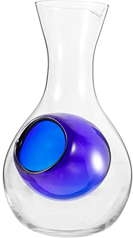 Mobestech Wine Decanter with Ice Pocket Glass Wine Carafe for Aeration Whiskey Decanter Cold Sake Carafe Clear Container for Home Entertaining 6.65 X 3.97 X 3.97 in