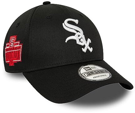 New Era Kappe Baseball Chicago White Sox gebogener Schirm verstellbar Baseball MLB Sidepatch 1917 schwarz - One-Size