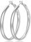LOUMILEO Creolen Silber 925 Groß Ohrringe Silber Creolen für Damen Hypoallergen Groß Creolen Silber Leichte 5mm Breit Silber Creolen für Damen 30mm