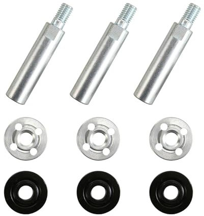 6Pcs Thread Rotary Extension Shaft Stainless Steel Polishing Rotary Extension Shaft Set Angle Grinder Extension Connecting Rod for Grinders Power Tools