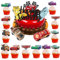 Lightning McQueen Tortendeko, McQueen Cakes Topper, Ubephant 25 Stück Geburtstagsdeko, Lightning McQuen Geburtstag Deko, Cars Kinder Tortendeko für Kinder Party Kuchen Dekoration Supplies