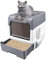 OHMG Geschlossene Katzentoilette,Große Faltbare Katzentoilette, mit Dachfenster, abnehmbares Tablett und Schaufel,Katzentoilette mit Deckel