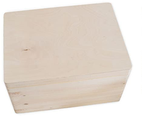 hellomini Personalisierte Erinnerungsbox Baby - Erinnerungskiste mit Namen aus Holz - Geschenk zur Geburt für Mädchen & Jungen - Babygeschenke (Natur, XL: 60x40x23cm)