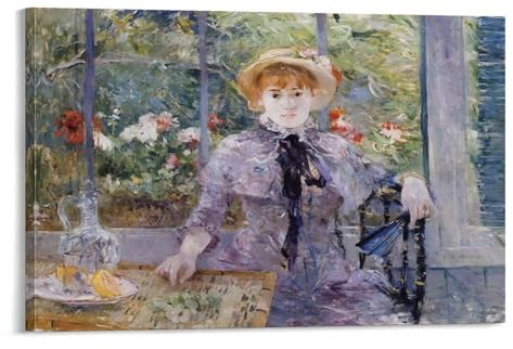 YOOSONG Poster mit französischen Impressionisten, Maler, Berthe Morisot nach dem Frühstück, Kunstdruck, Poster, Wandkunst, Gemälde, Leinwanddekoration, Heimposter, 40 x 60 cm