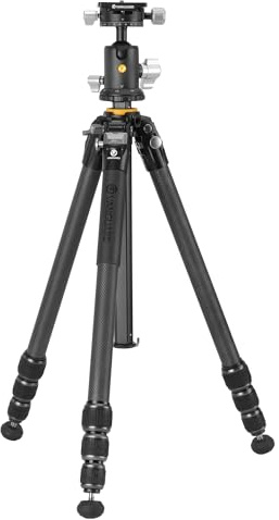 Vanguard VEO 5 264CB160S Carbon Fiber Tripod with VEO BH-160S Ball Head | VEO BH-160S Ball Head with 33lb load capacity and 65-inch height for panoramas, low-angles and outdoor photography